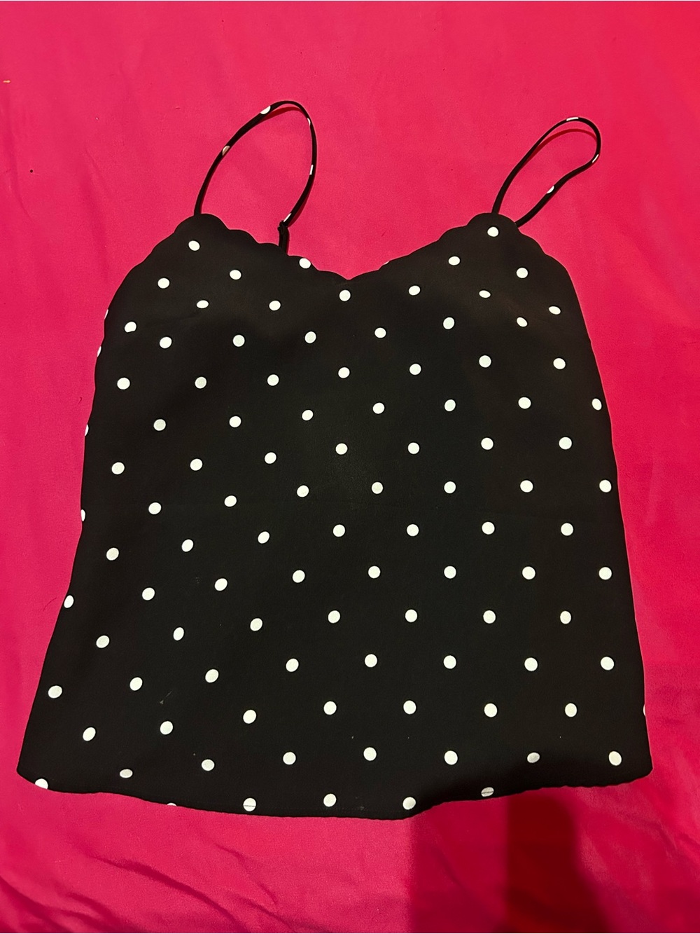 J. Crew Black Polka Dot Scallop Cami